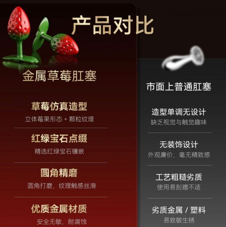 LOCKINK 仿真草莓肛塞 – 甜蜜又誘惑的私密玩具 🍓